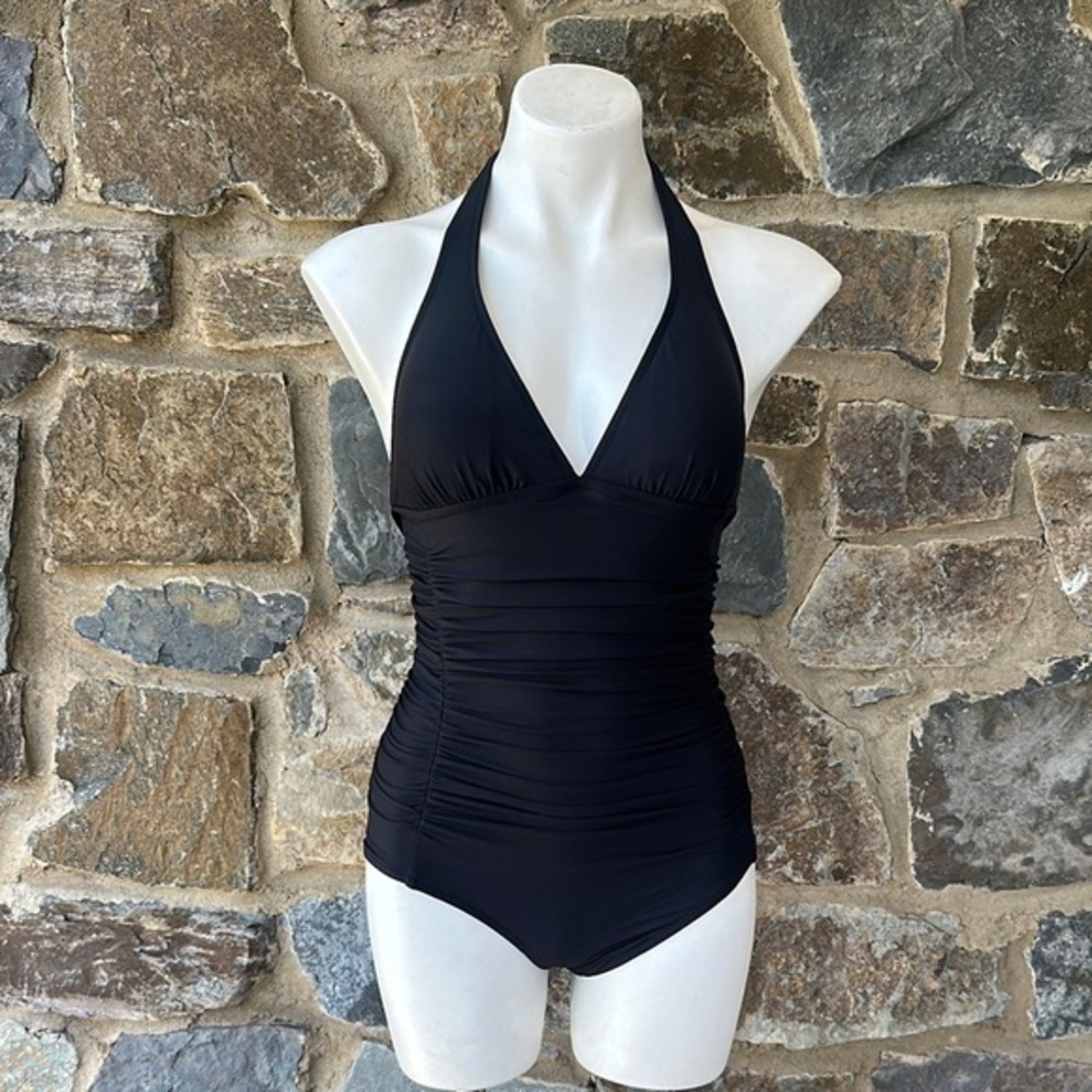 NWT J. Crew Women's Ruched Halter One-Piece Swimsuit size 6